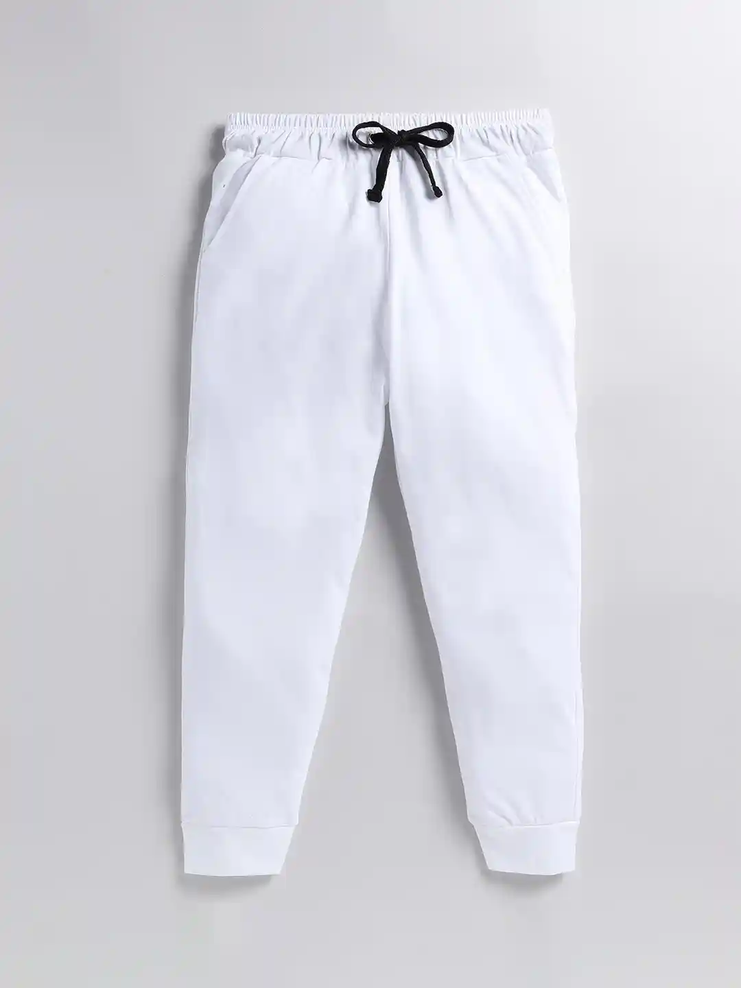 Sweat Pants White Cotton Joggers SmartRAHO Kids Boys Mid Rise