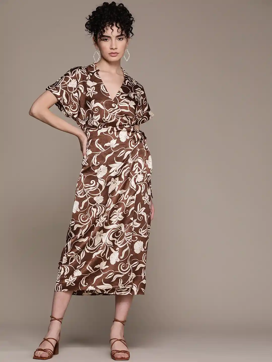 Buy MANGO Floral Print Midi Wrap Dress Dresses for Women