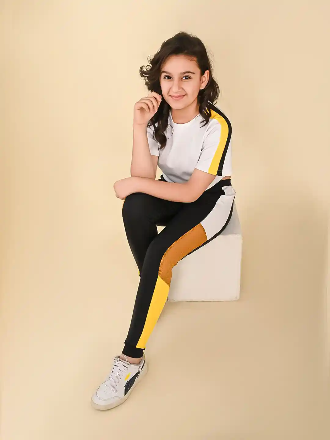 Buy LilPicks Girls Colourblocked Round Neck T-shirt with Jogger