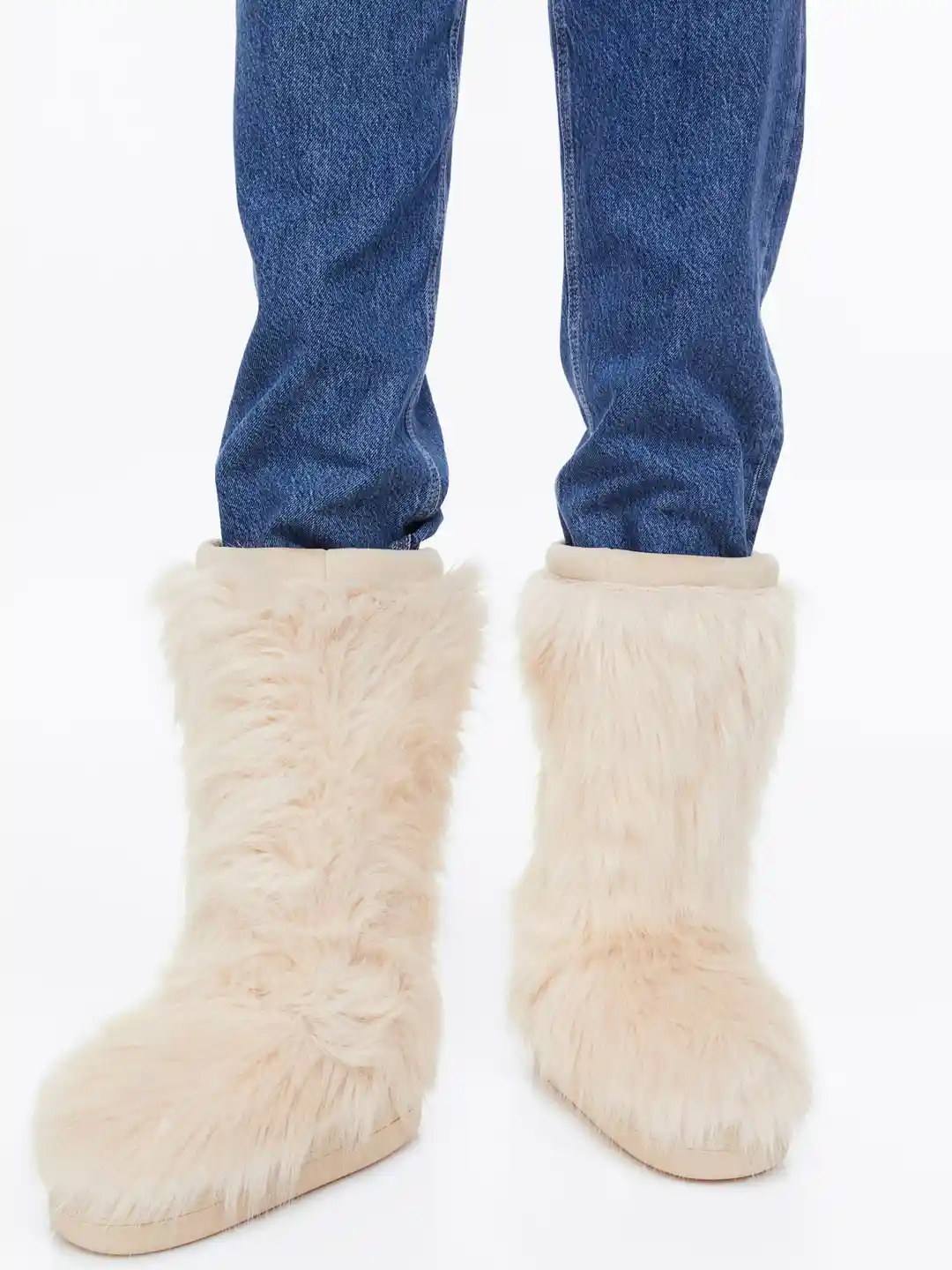Knee High Boots Womens Faux Fur Snow Boots Women's Wedge Chunky
