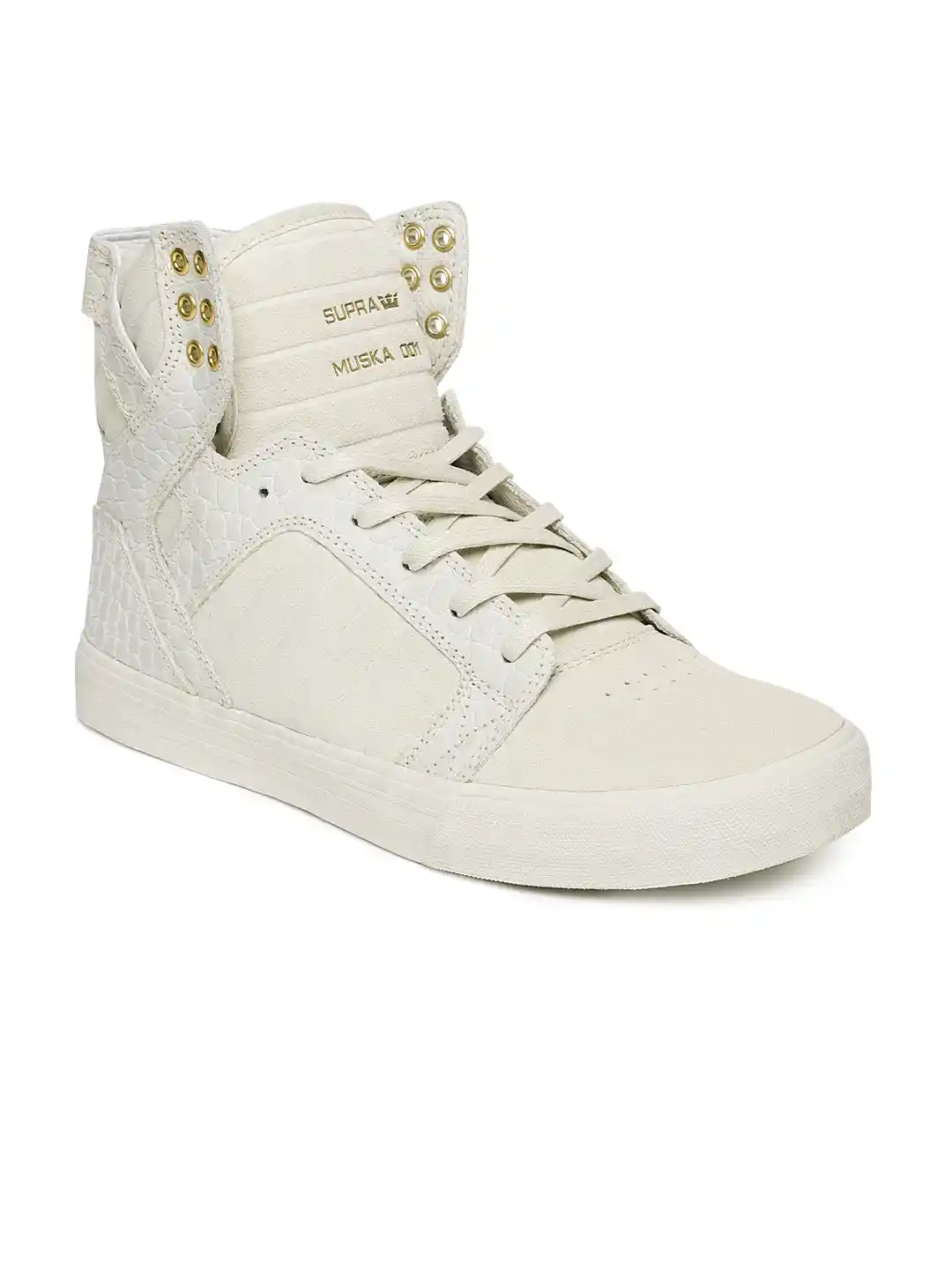 Buy Supra Women Off-White Solid SKYTOP High-Top Sneakers Casual