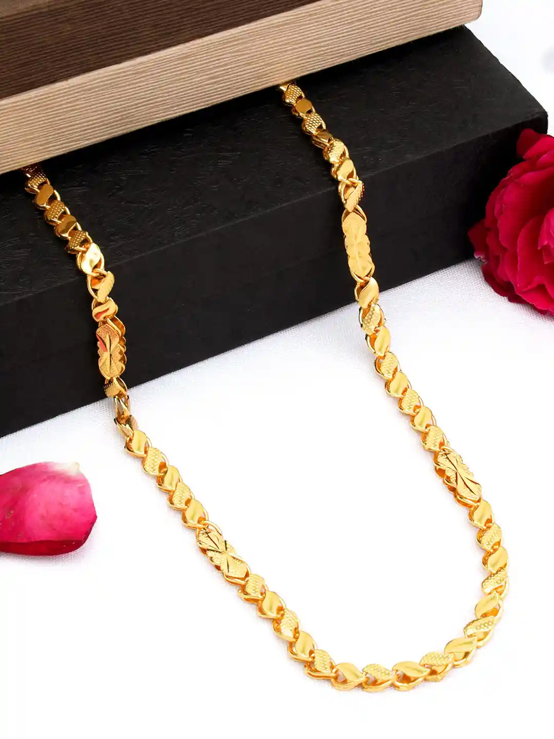 Buy Fashion Frill Men Gold-Plated Brass Statement Chain Necklace