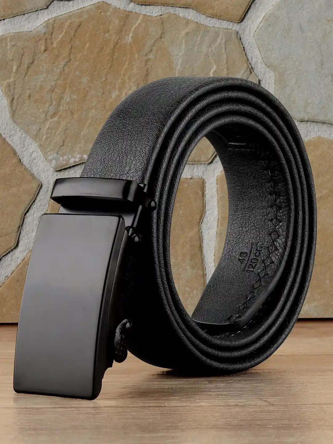 Buy Roadster Men Black Artificial Leather Formal Belt with Slider