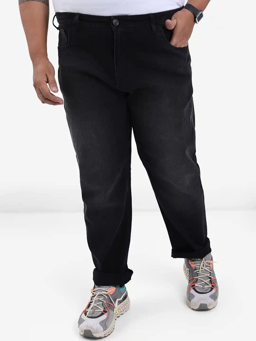 Buy HIGHLANDER Men Plus Size Regular Fit Light Fade Stretchable