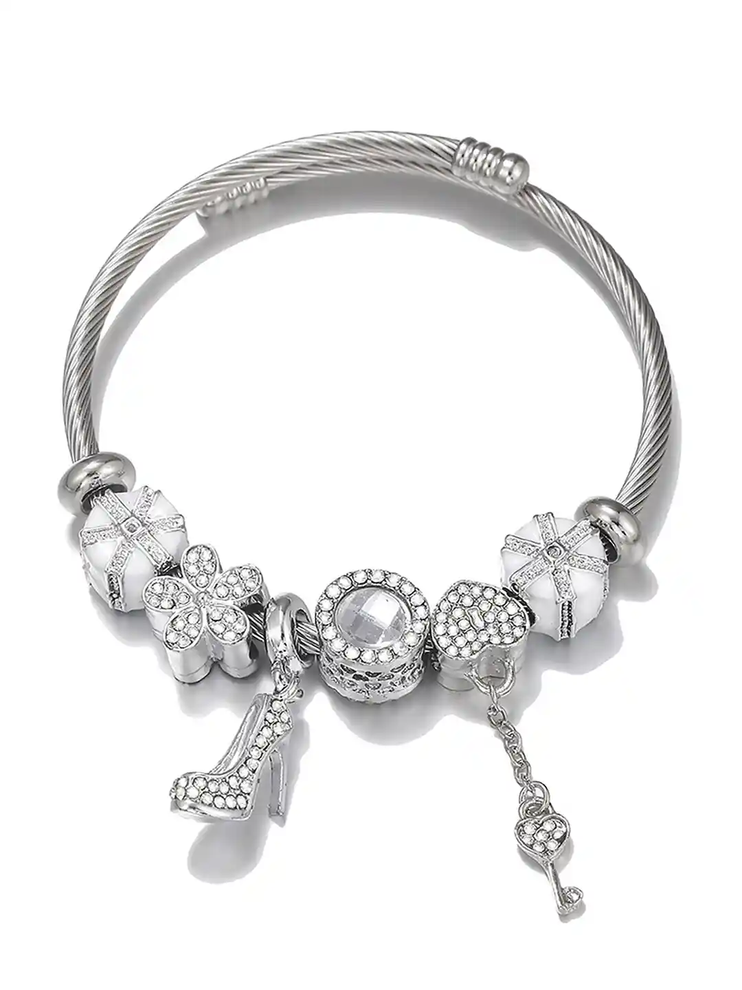 Pandora Bracelet Price With Charms Buy Peora Silver-Plated Cubic