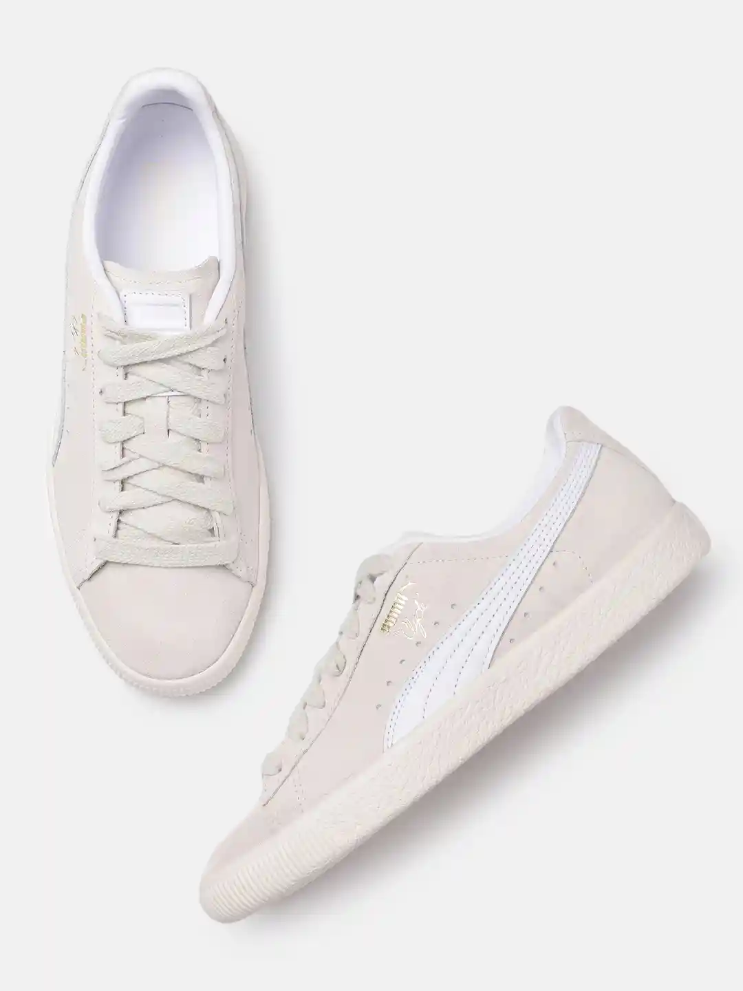 Puma Footwear Puma Suede Color Puma Unisex Solid Clyde PRM Suede Regular  Sneakers With Perforations Detail