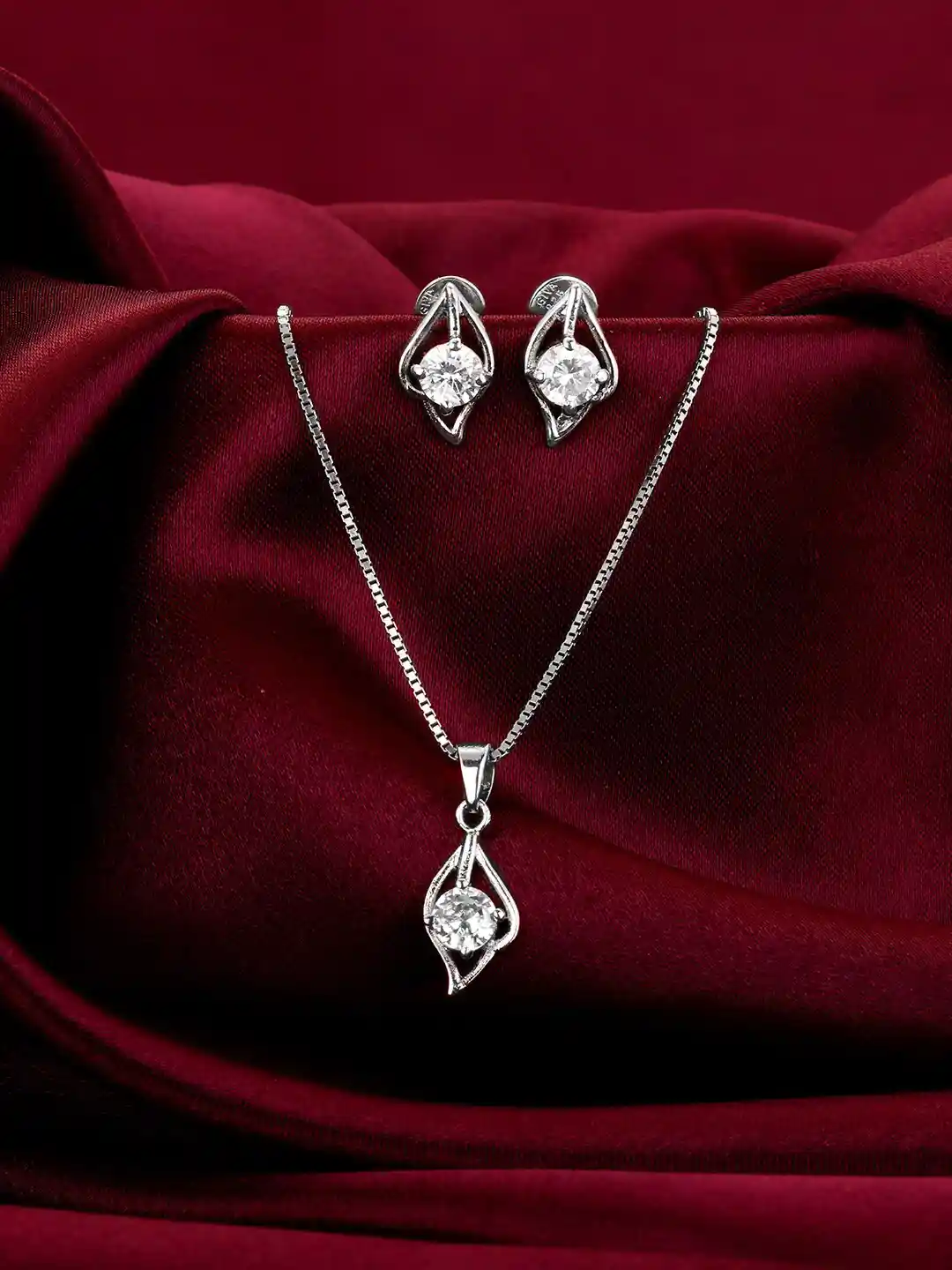 Buy GIVA 925 Sterling Silver Rhodium-Plated CZ-Studded Jewellery