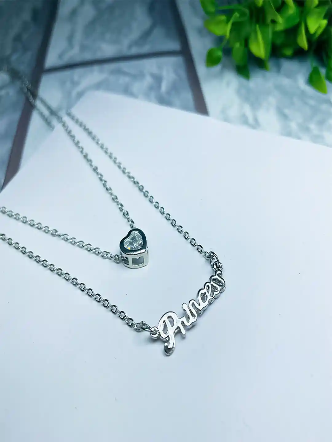 Buy UNIVERSITY TRENDZ Silver-Plated Layered Princess Name Letter