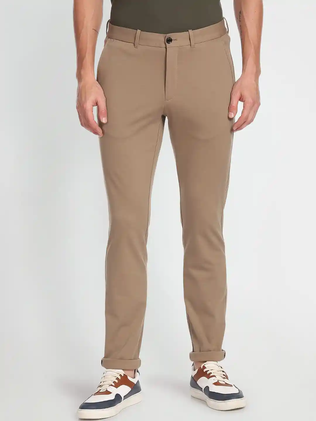 Buy Arrow Sport Men Jackson Skinny Fit Solid Trousers Trousers