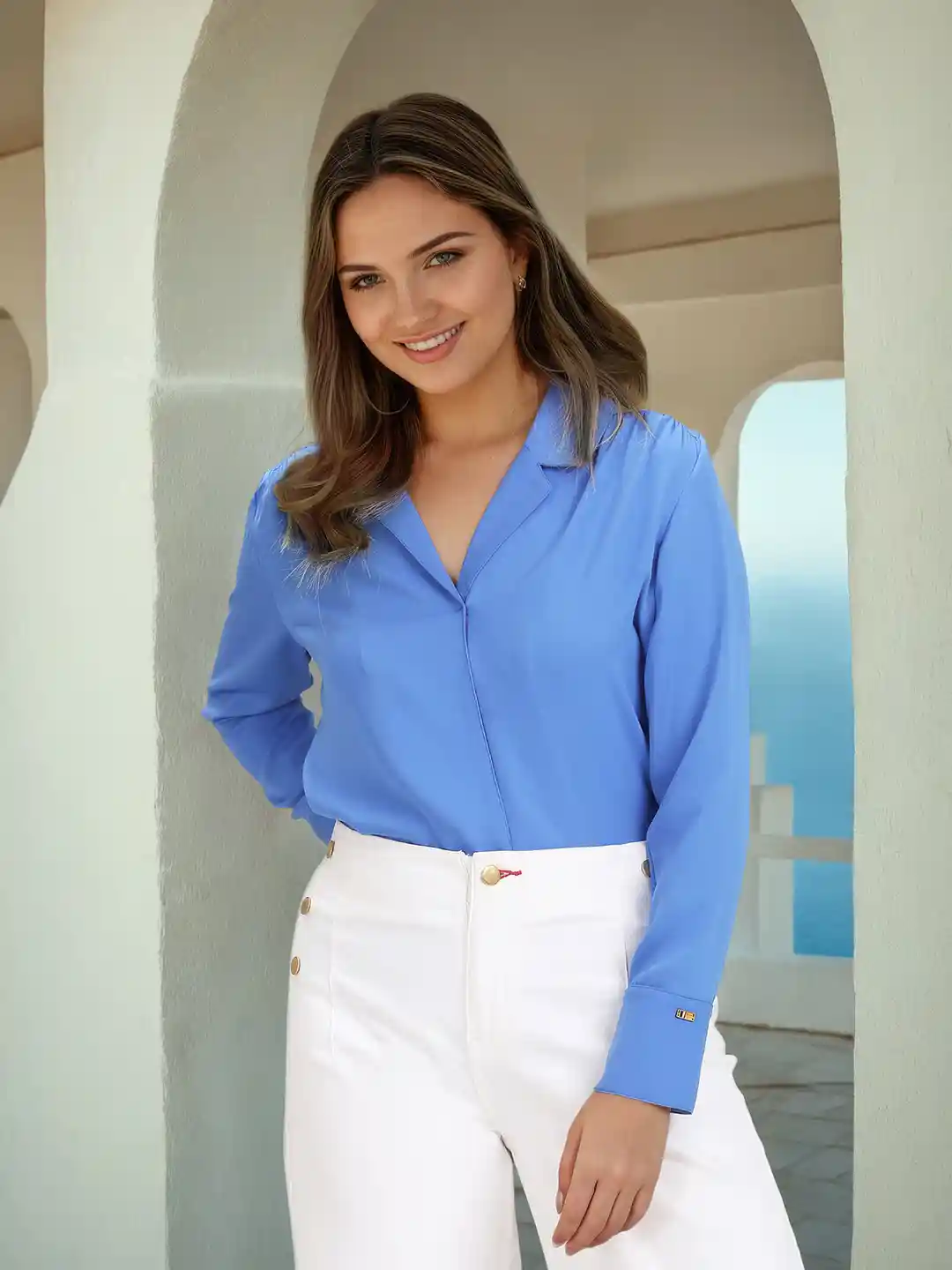 Buy Polo Women Comfort Fit Lapel Collar Casual Shirt