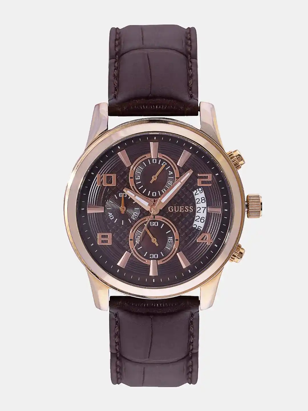Analogue Watches Guess Watches Brown Leather Strap Buy GUESS Men