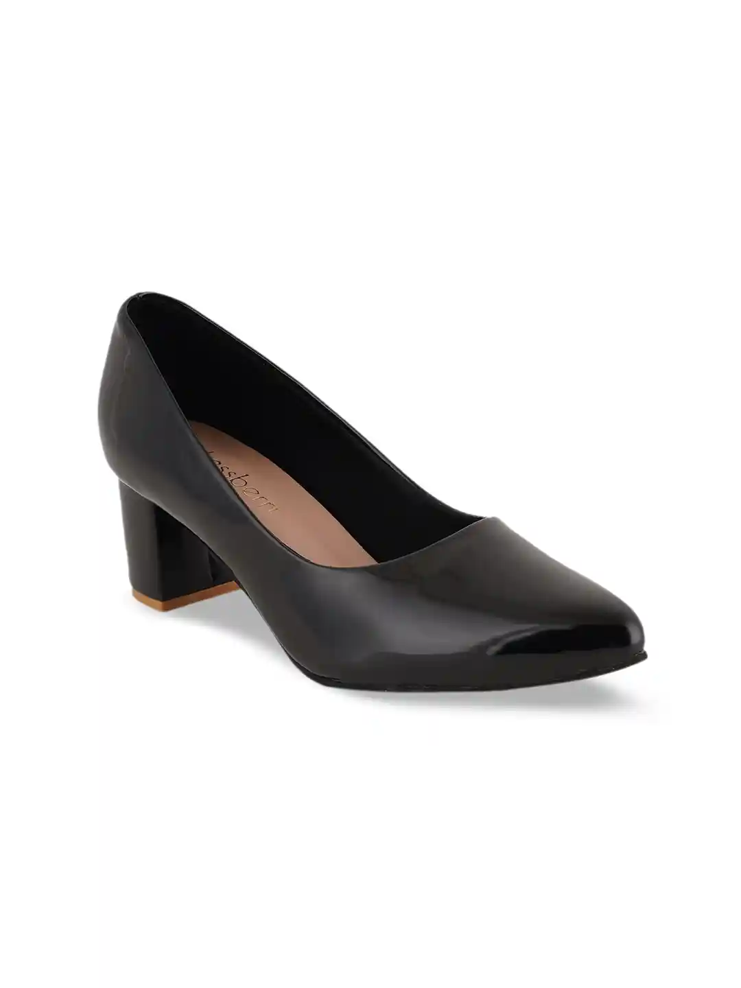 Buy DressBerry Black Pointed Toe Block Pumps Heels for Women