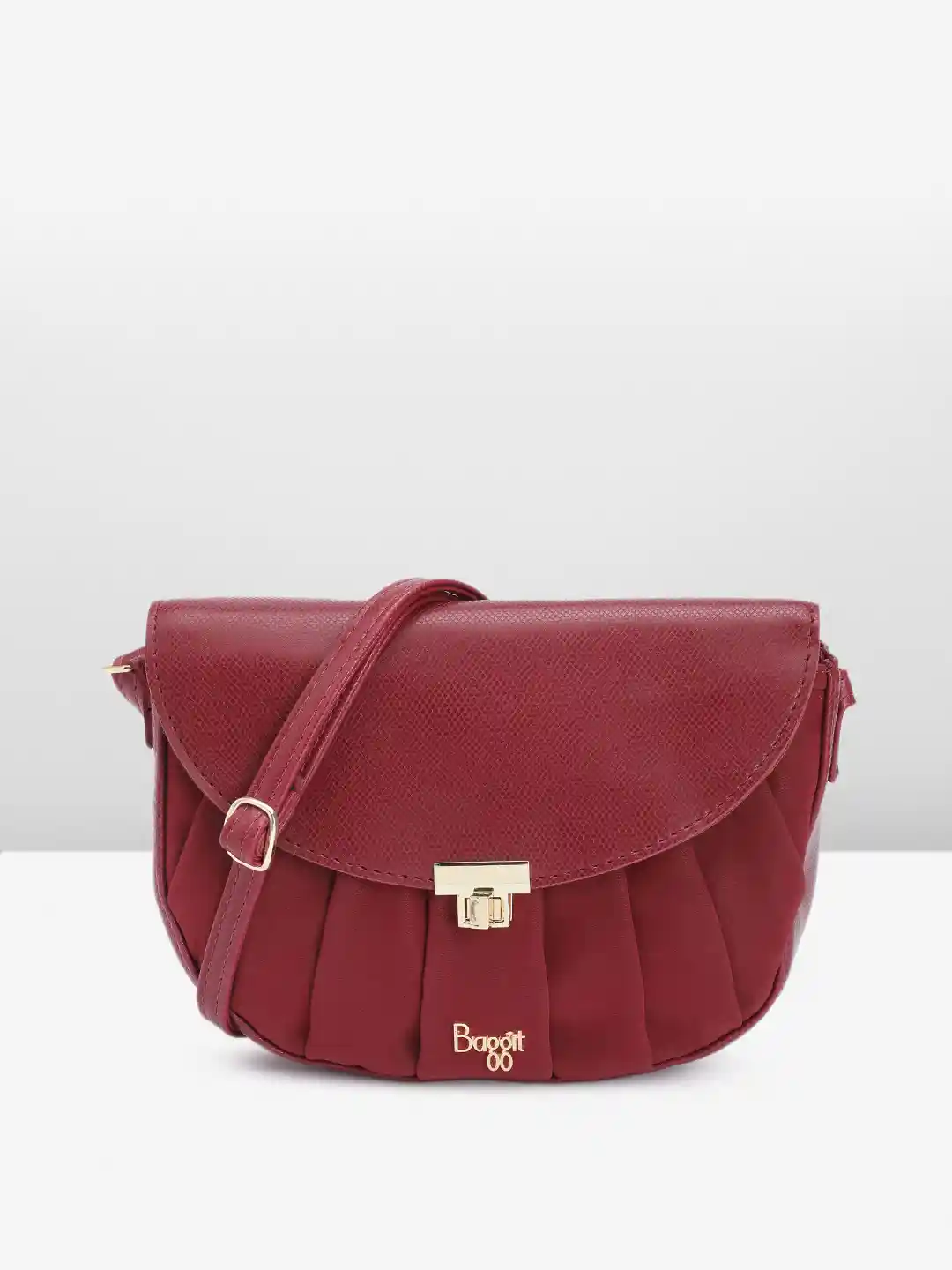 Buy Baggit Snake Textured PU Half Moon Velvet Finish Sling Bag