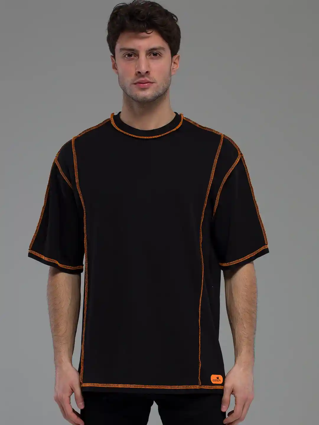 Buy catch Drop-Shoulder Sleeves Pure Cotton Loose T-shirt