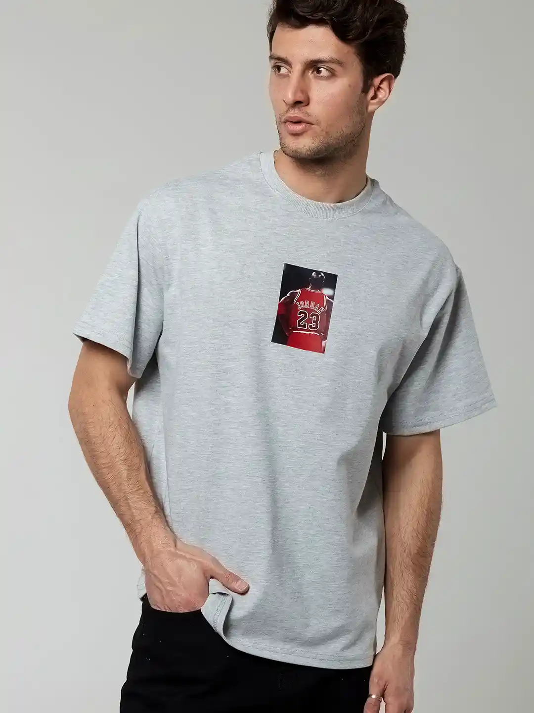 catch Michael Jordan Print Oversized Pure Cotton T-shirt