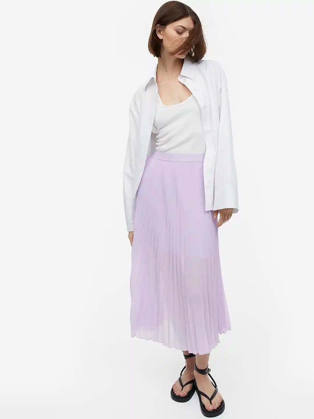 Buy H&M Women Pleated Chiffon A-Line Skirt Skirts for Women
