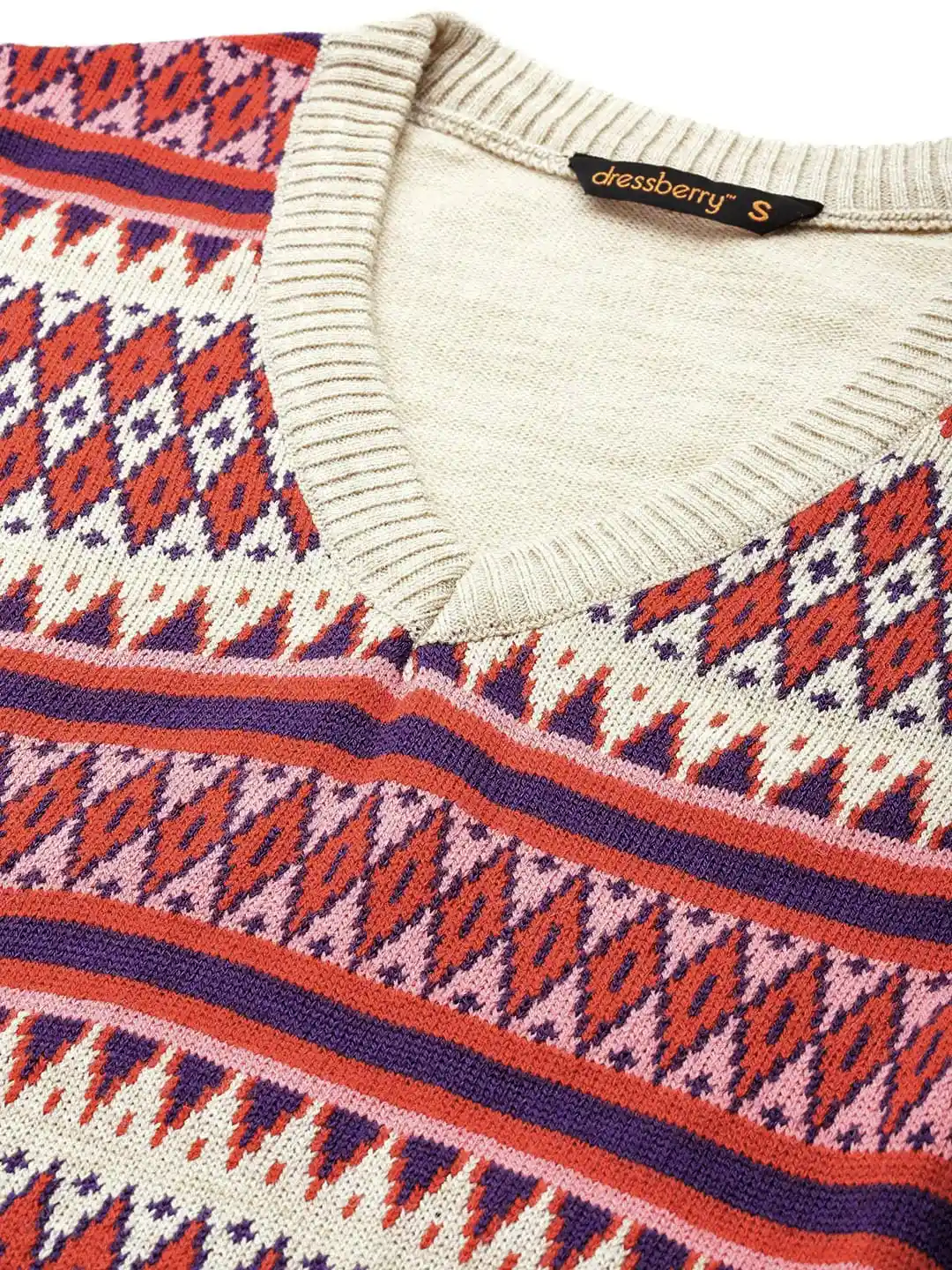 Buy DressBerry Acrylic Fair Isle Sweater Vest Sweaters for Women