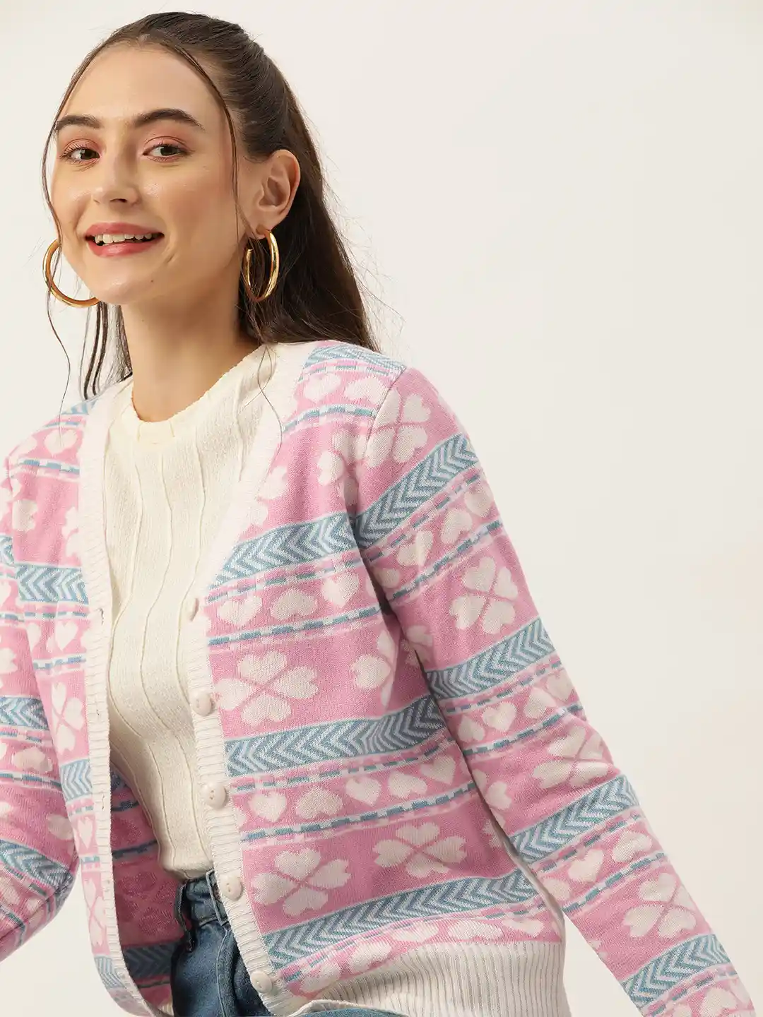 Buy DressBerry Acrylic Self-Design Cardigan Sweaters for Women