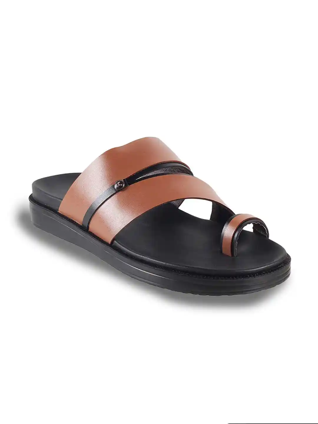 Mochi Men Textured Leather Comfort Sandals