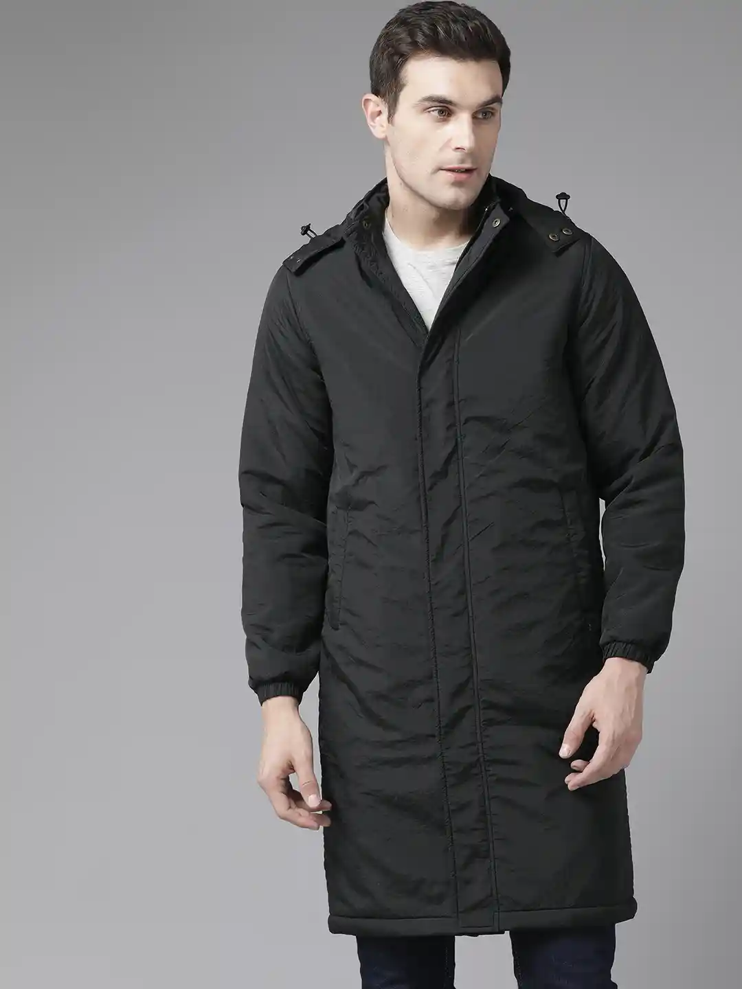 Black Mens Longline Parka Plus Cocoon Padded Longline Parka Boohoo