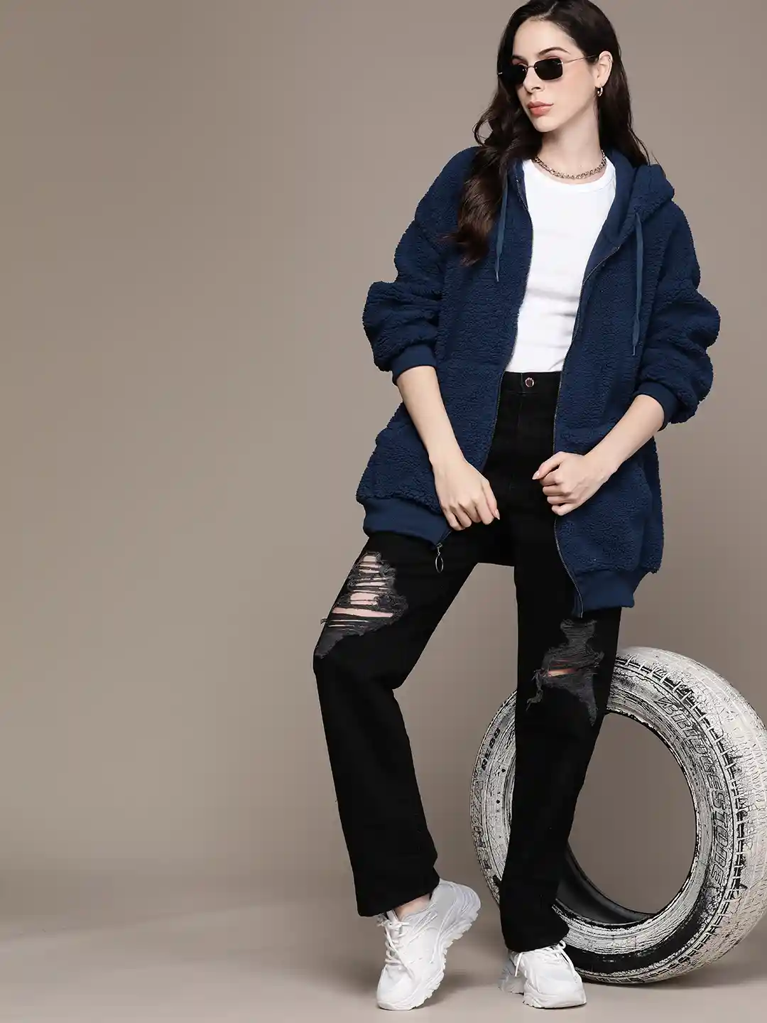 Buy The Roadster Lifestyle Solid Drop-Shoulder Sleeves