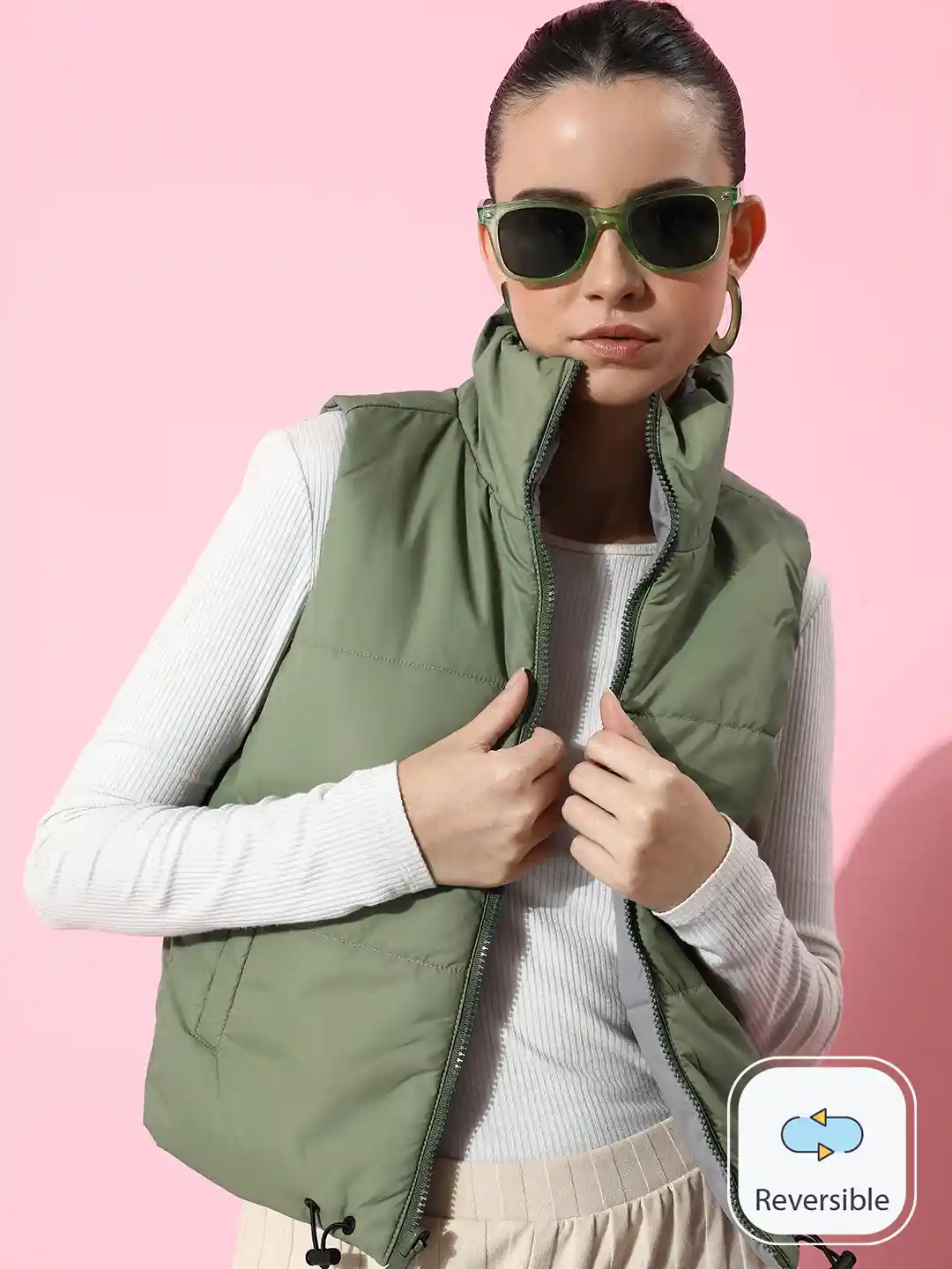 Buy The Roadster Life Sleeveless Reversible Puffer Jacket