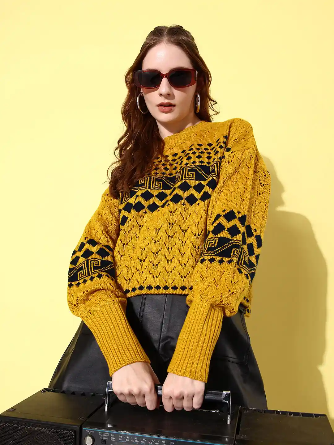 Buy The Roadster Lifestyle Women Argyle Pullover Sweaters