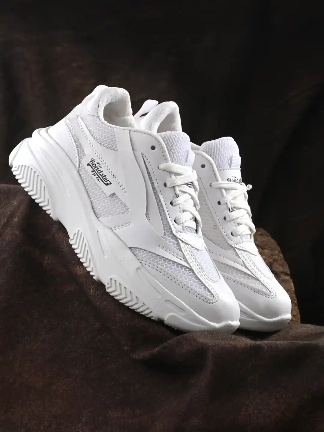 The Roadster Lifestyle Women White Woven Design Padded Insole Mesh  Basics Sneakers