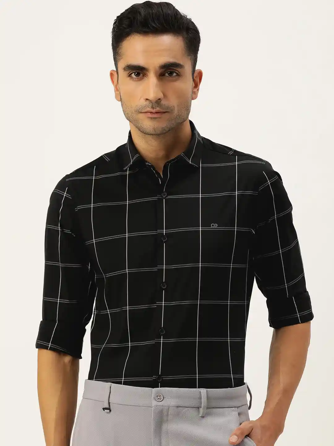 Buy Peter England Men Super Slim Fit Checked Semiformal Shirt