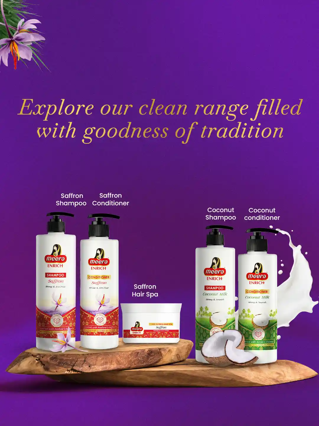 Buy Meera GOODNESS OF TRADITION Set of Enrich Saffron Anti-Frizz