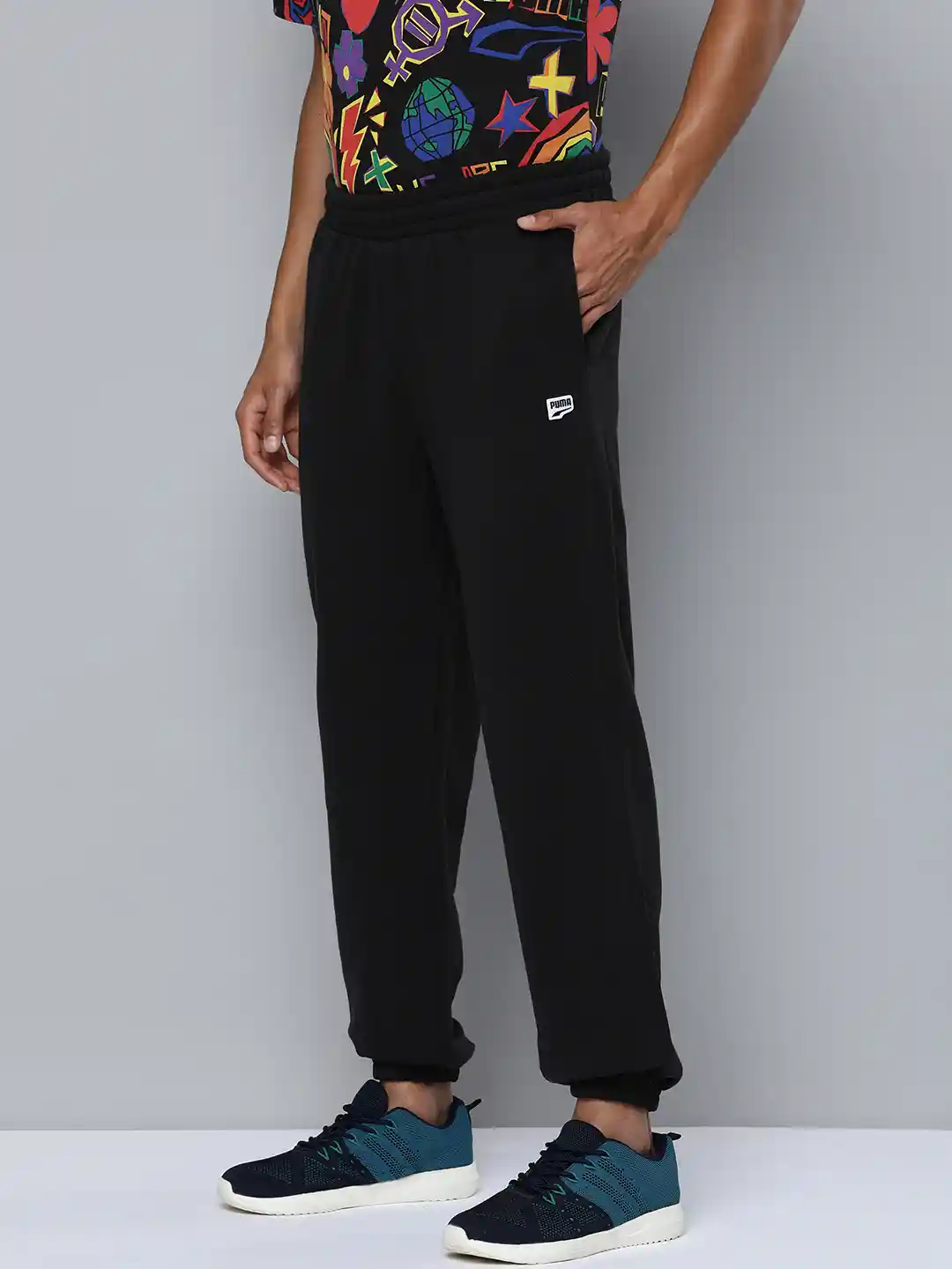 Buy Puma Men DOWNTOWN Relaxed Fit Pure Cotton Outdoor Joggers