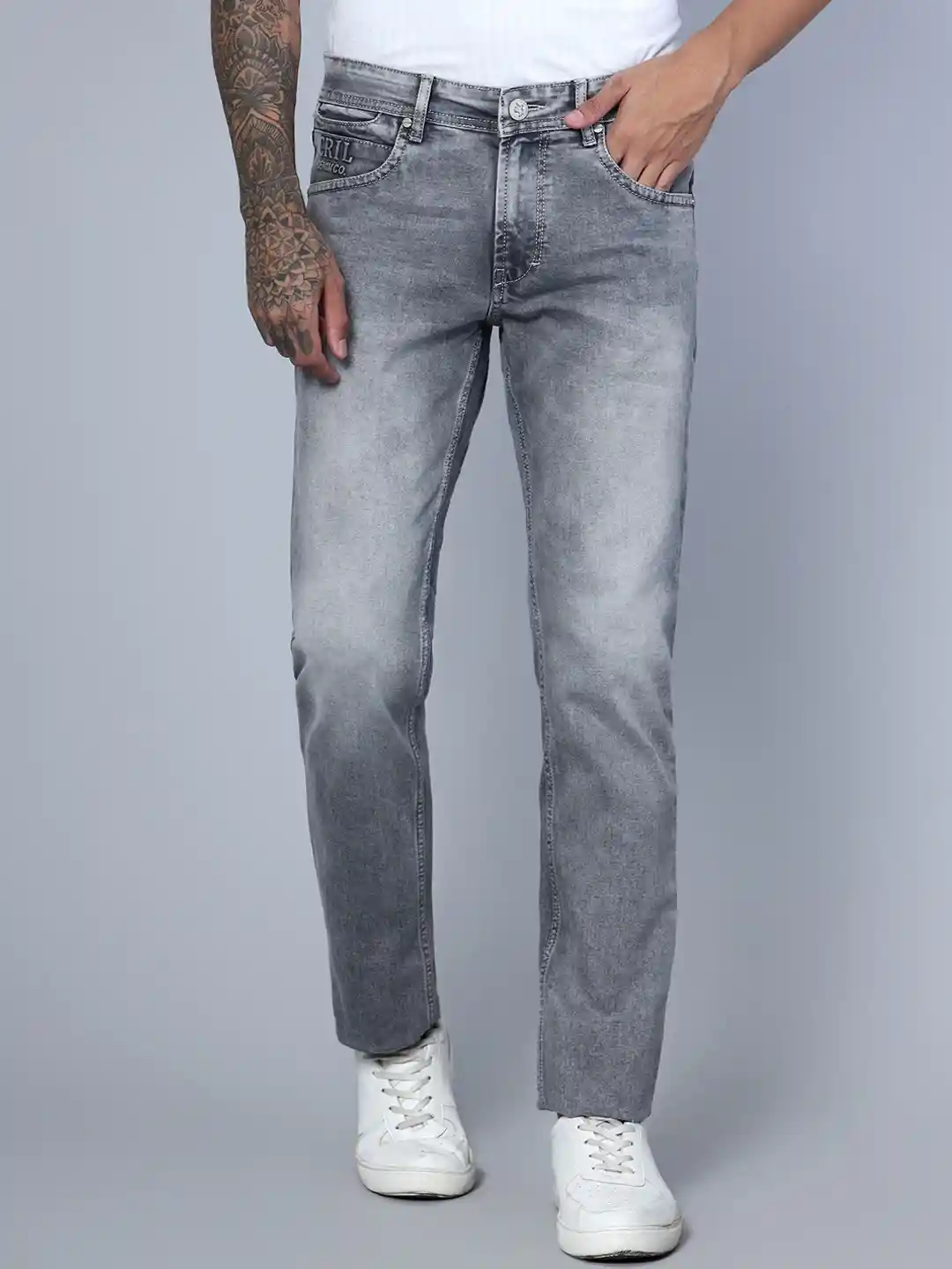 Buy Cantabil Men Mid-Rise Heavy Fade Clean Look Stretchable Jeans