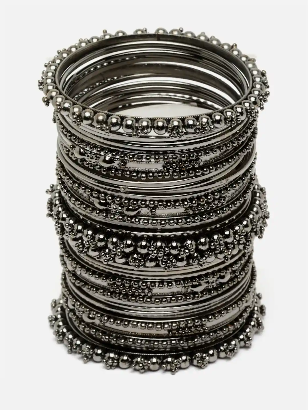 Buy Sanjog Set Of 40 Silver-Plated Oxidised Bangles - Bangle