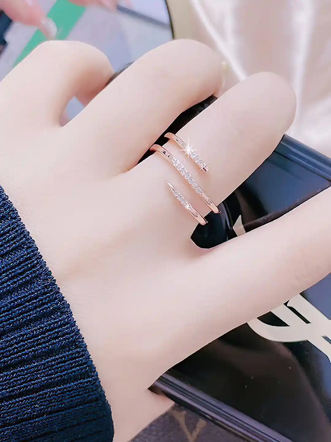 Buy Fashion Frill Rose Gold-Plated American Diamond Studded