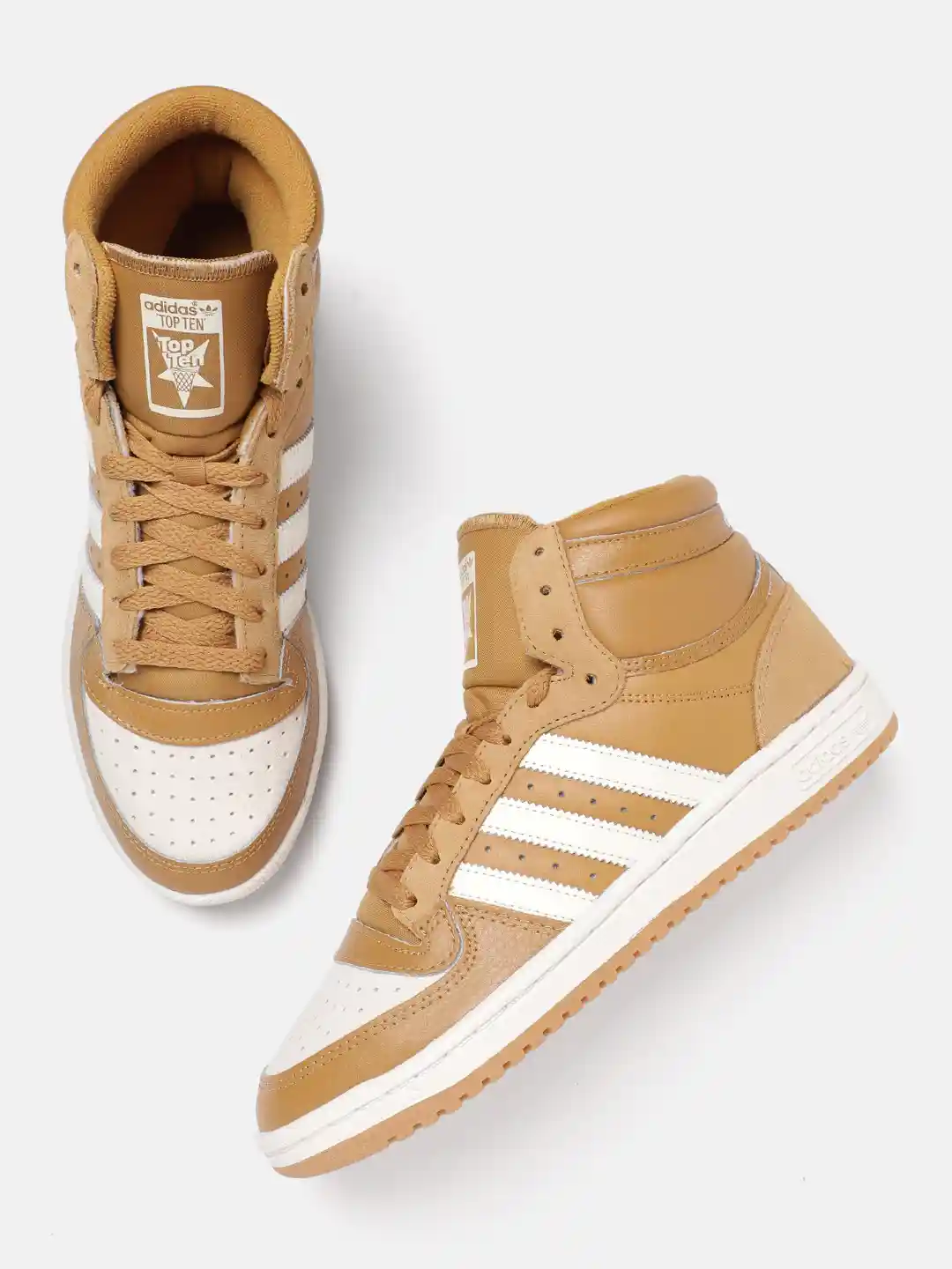 Buy ADIDAS Originals Men Perforated Detail Mid-Top Leather TOP TEN