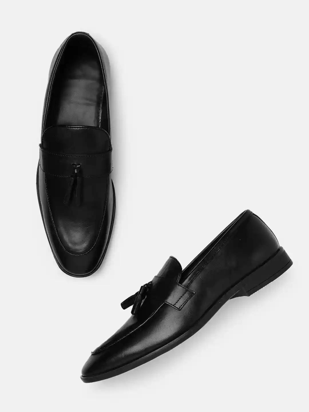 Buy Van Heusen Men Leather Solid Formal Tasselled Loafers Formal