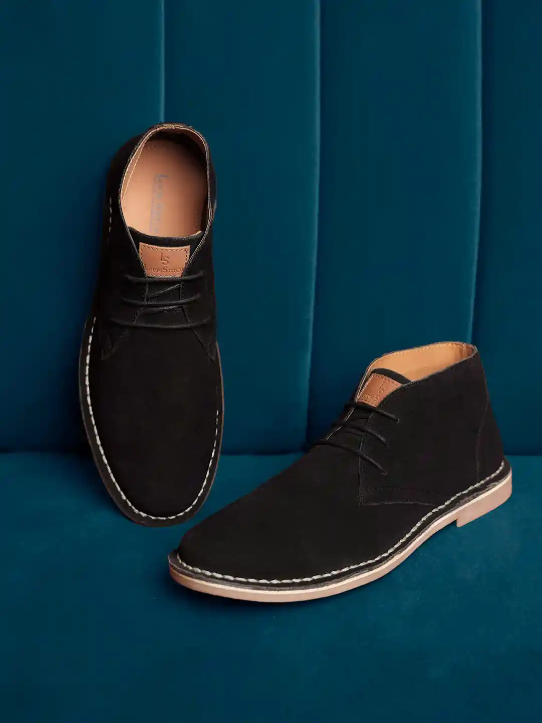 Buy LOUIS STITCH Men Mid-Top Solid Suede Desert Boots Boots for