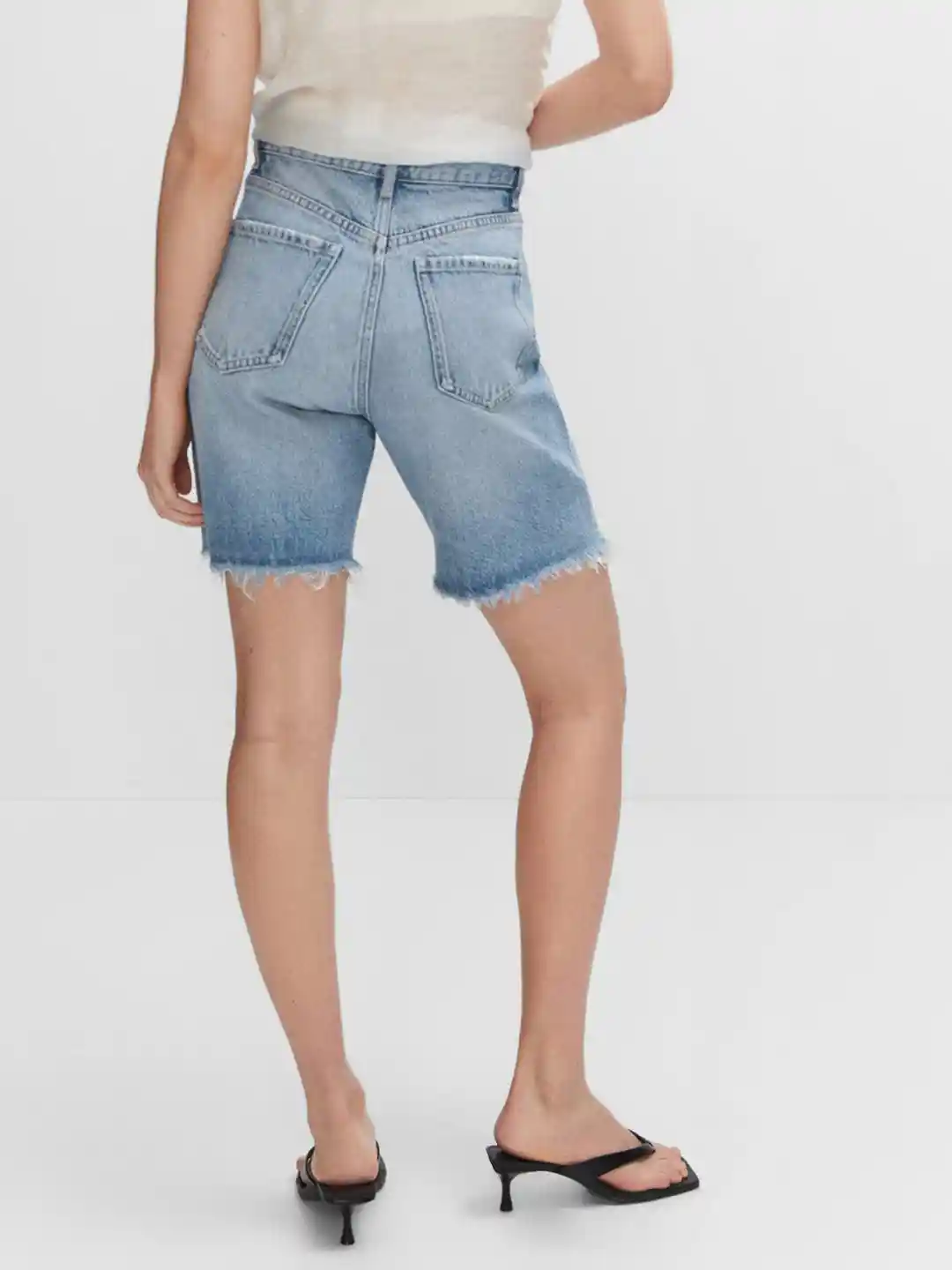 Buy MANGO Women High-Rise Pure Cotton Denim Shorts Shorts for