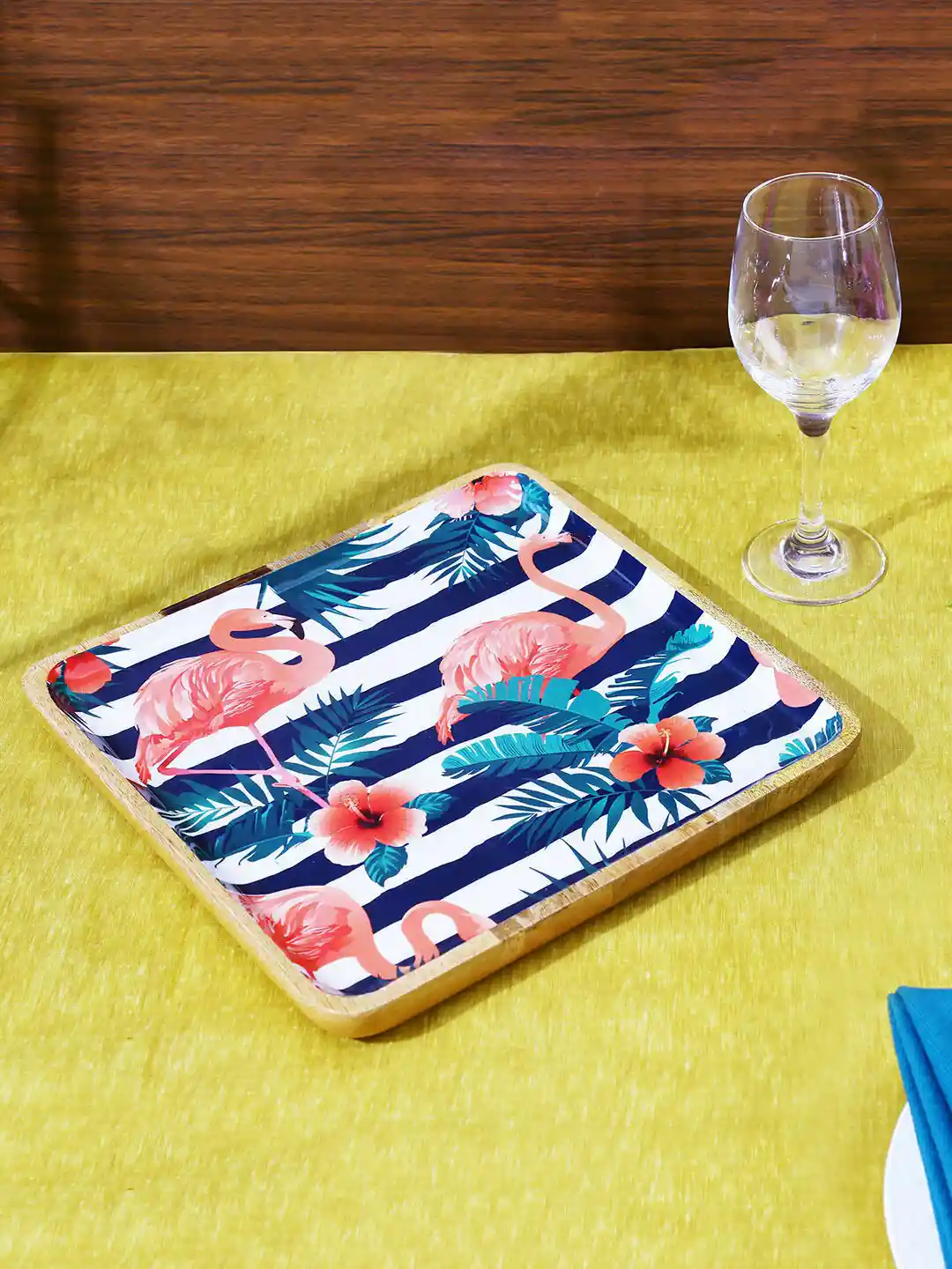 Buy A Vintage Affair- Home Decor White Tropical Flamingo Square