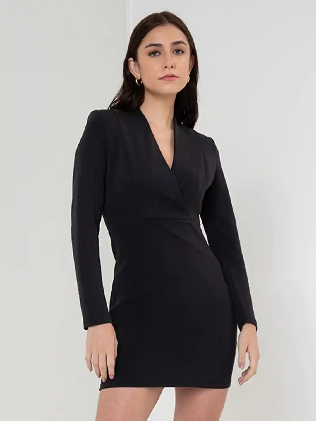 Buy Zalora Studios V Neck Bodycon Mini Dress Dresses for Women