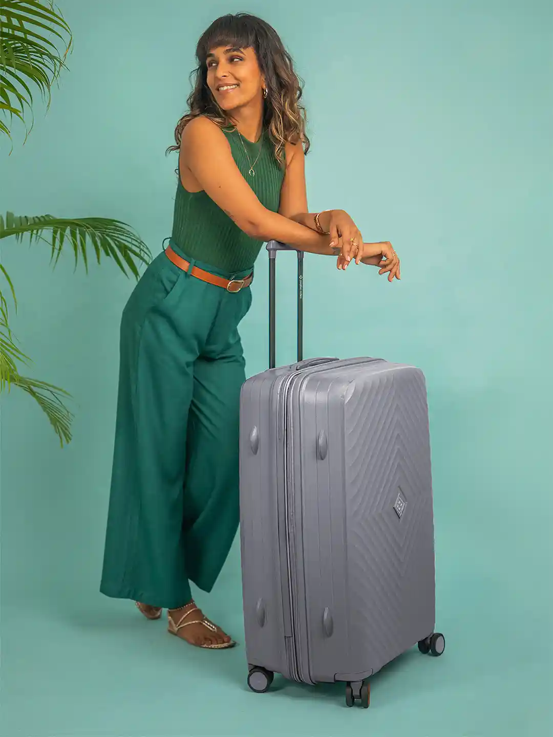 Buy Nasher Miles Antwerp Polypropylene Medium Grey Trolley Bag