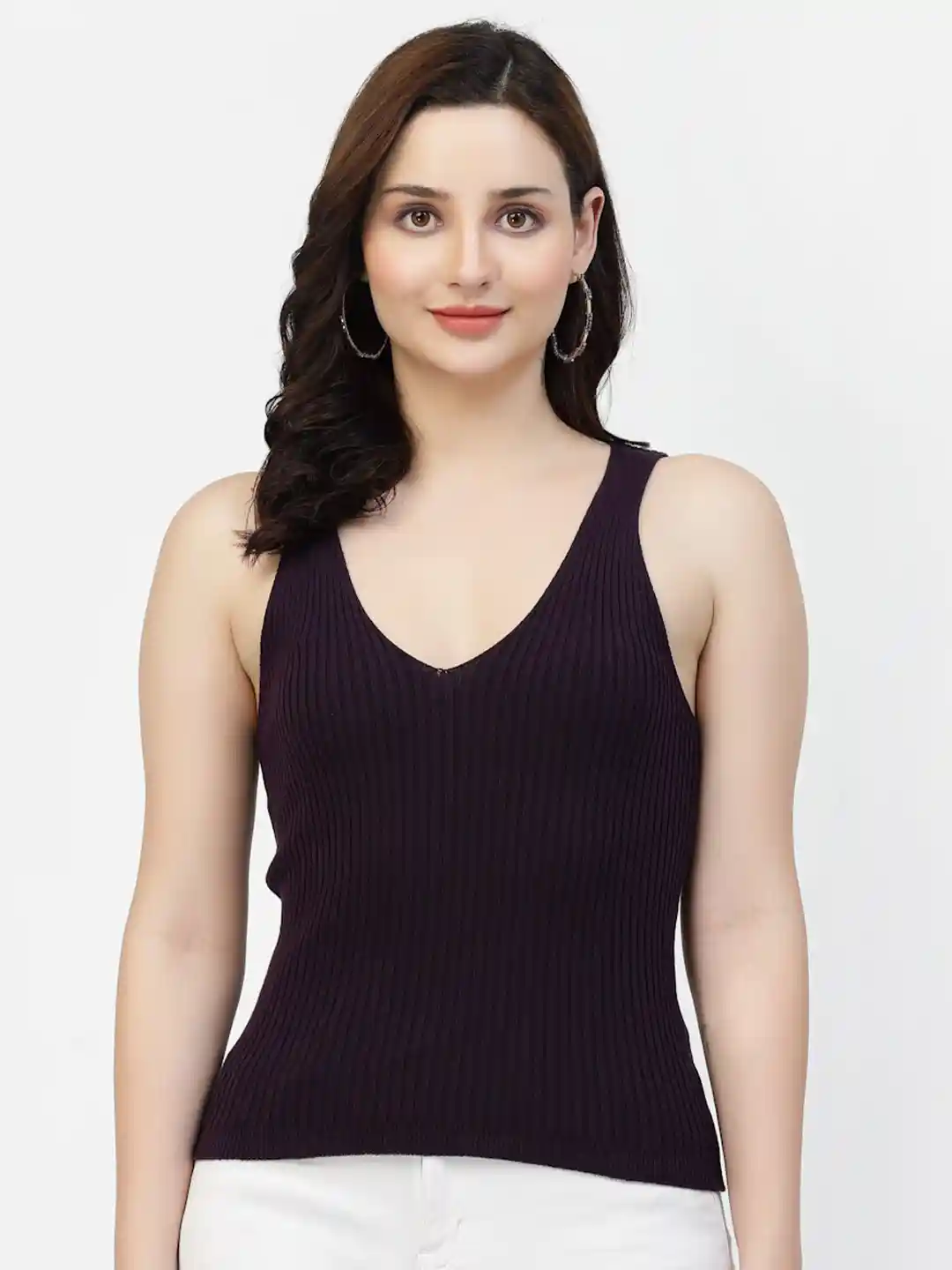 Buy Kalt V-Neck Sleeveless Cotton Knitted Tank Top Tops for