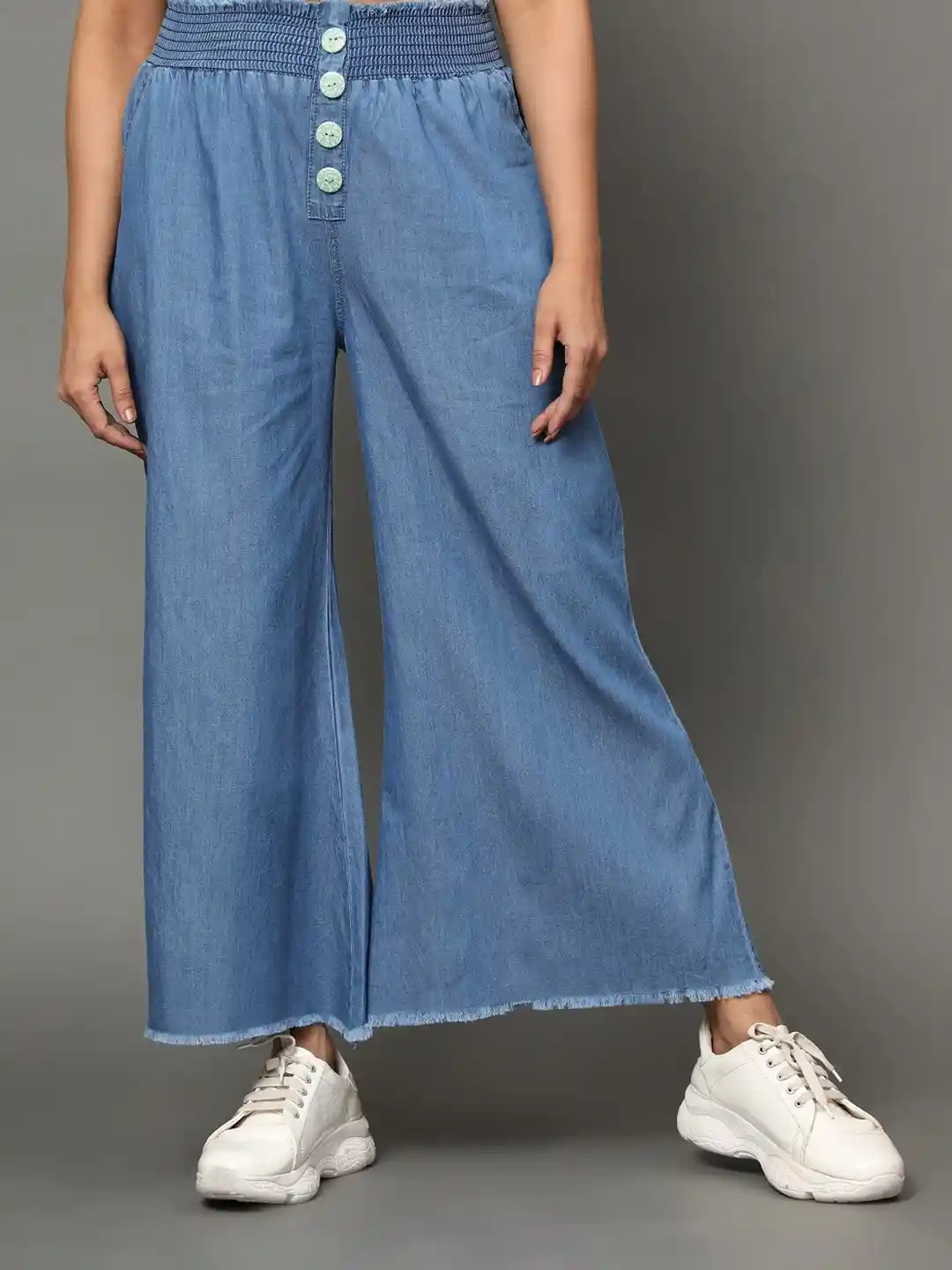Jeans Buy Palazzo Pants Stretchable Premium Denim Palazzo Dark