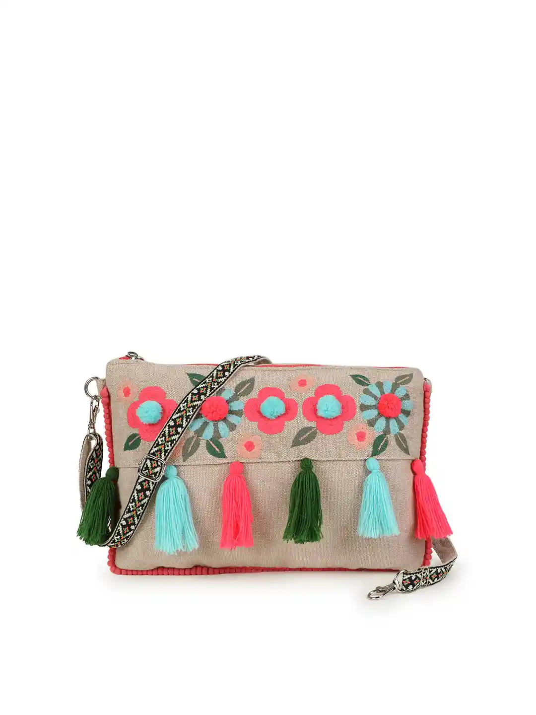 Buy Anekaant Floral Embroidered Sling Bag Handbags for Women