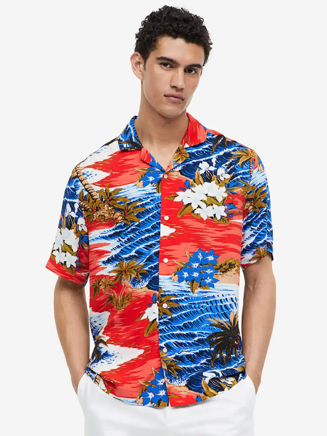 Buy H&M Men Relaxed Fit Patterned Resort Shirt Shirts for Men