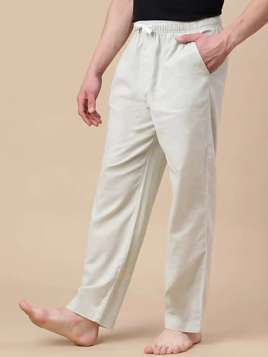 Linen Pajama Mens Drawstring Lounge Pants Men's Lounge Pants Grey