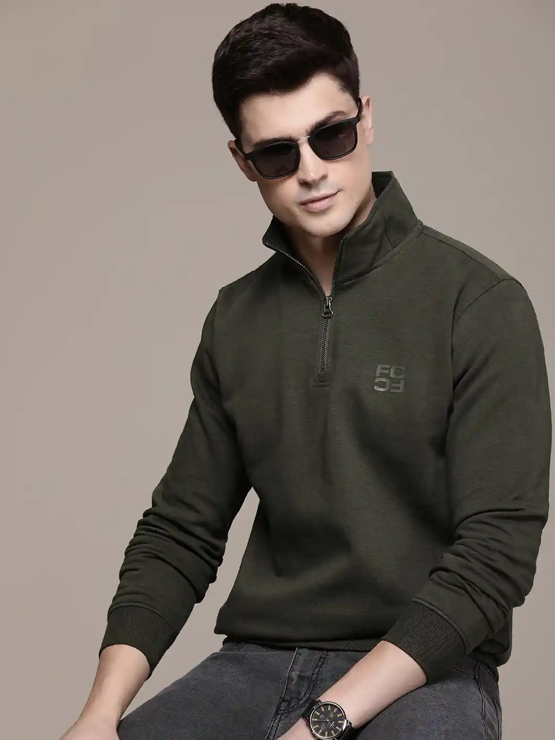 Buy French Connection Mock Collar Sweatshirt - Sweatshirts for Men