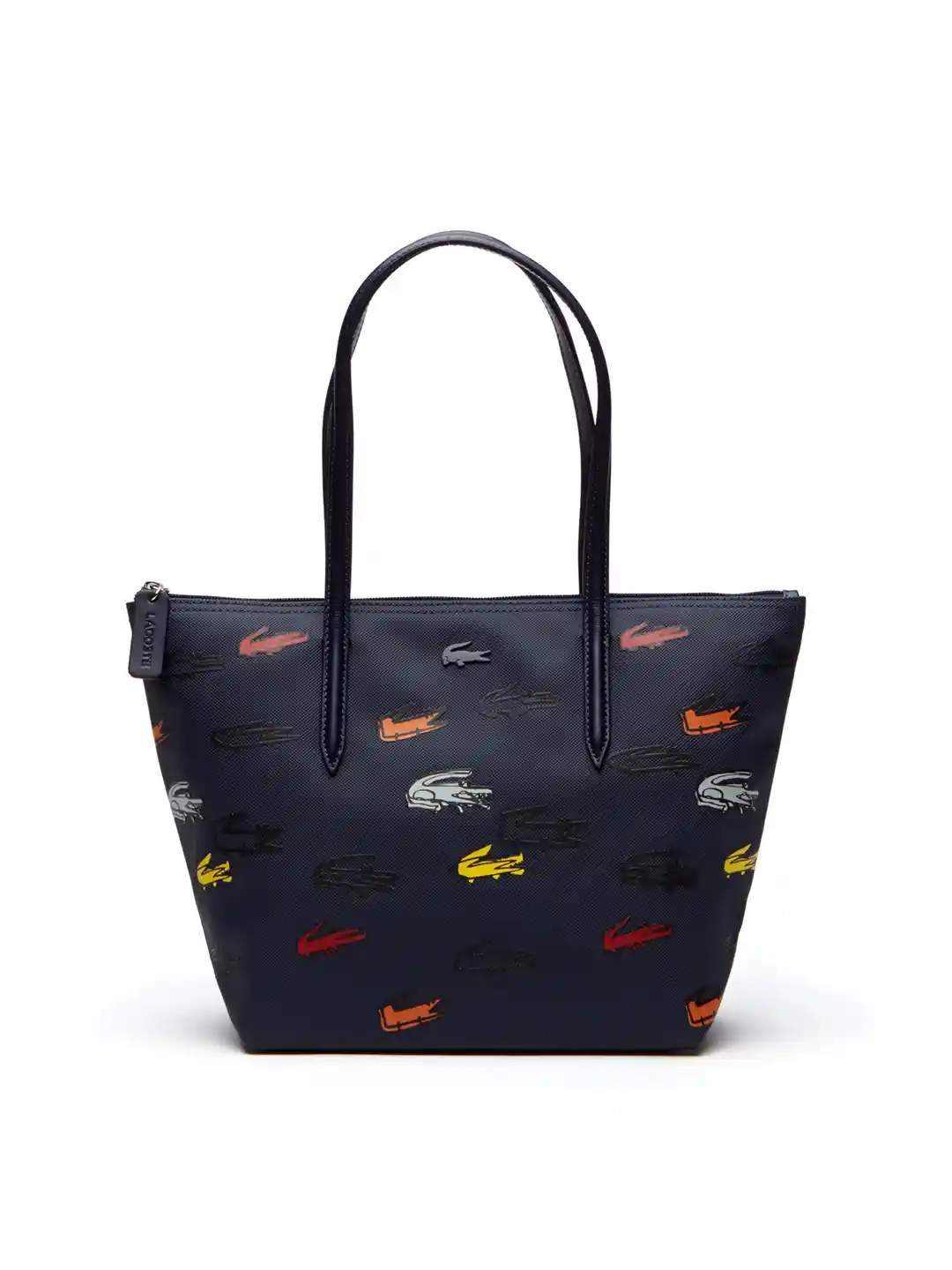 Buy Lacoste Navy Blue Multicoloured Self Design Tote Bag