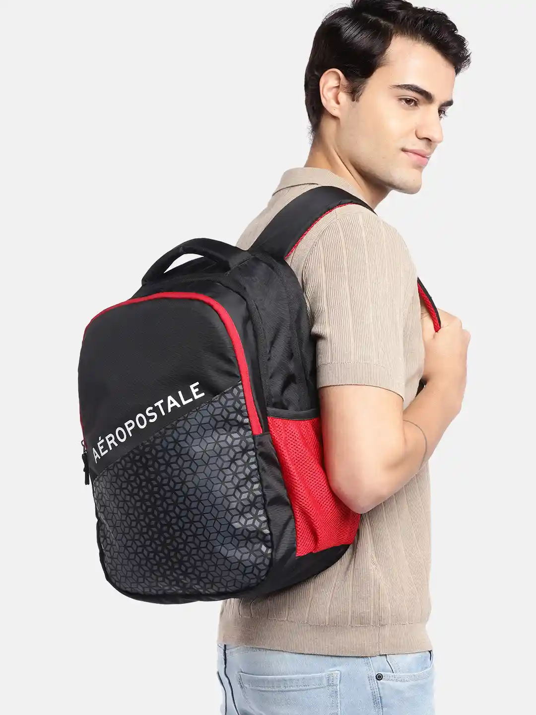 Buy Aeropostale Unisex Geometric Printed Backpack 23L Backpacks