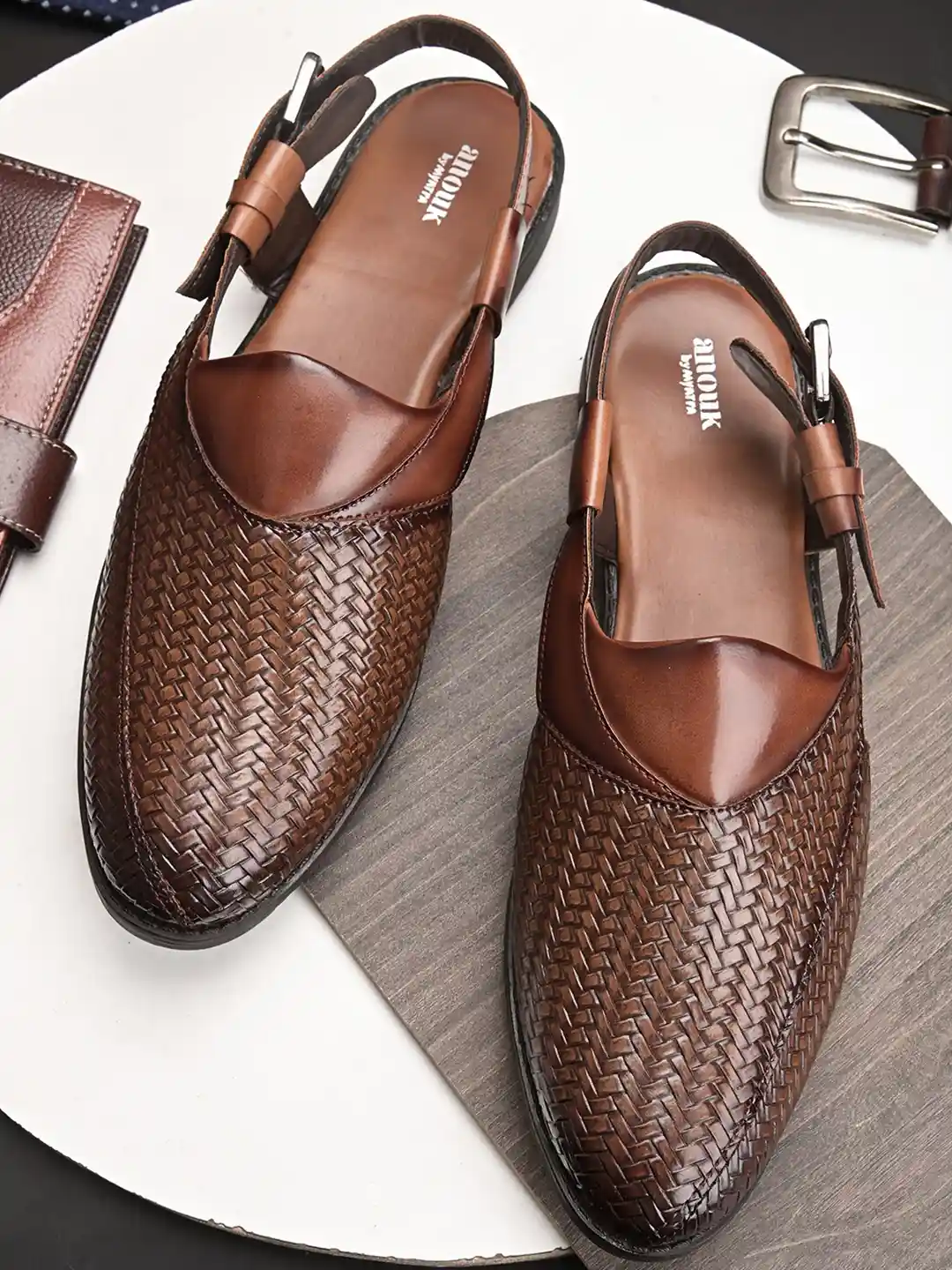 Style Peshawari Chappal Gents Black Leather Handmade Peshawari